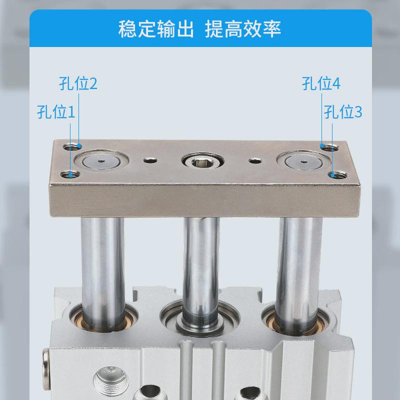 薄型带导杆三轴三杆MGPM16气缸-10/20/25/30/40/50/75/100/125Z