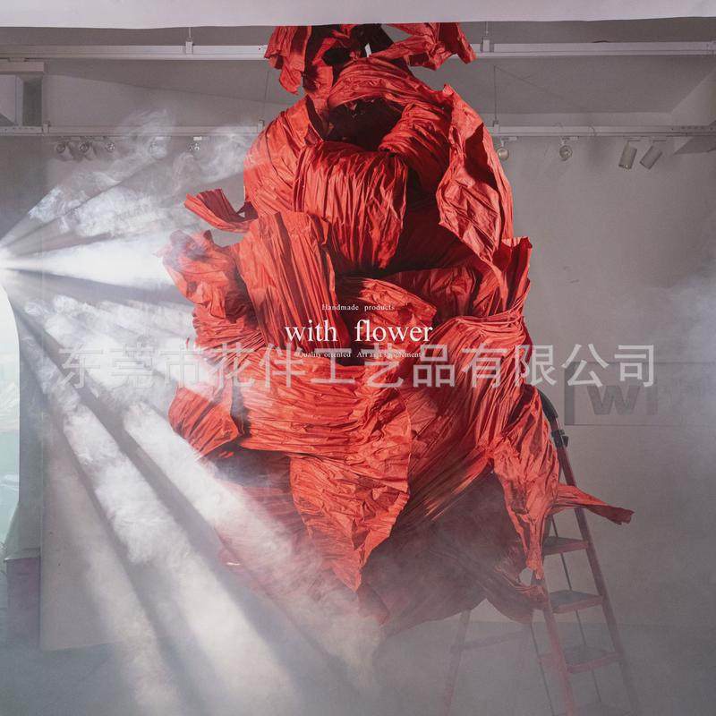 巨型背景布纸花橱窗褶皱置装饰商场美陈大型飘带艺术装置打卡道具,节庆用品/礼品,拉花,淘宝优惠券,粉丝福利购,淘宝优惠卷