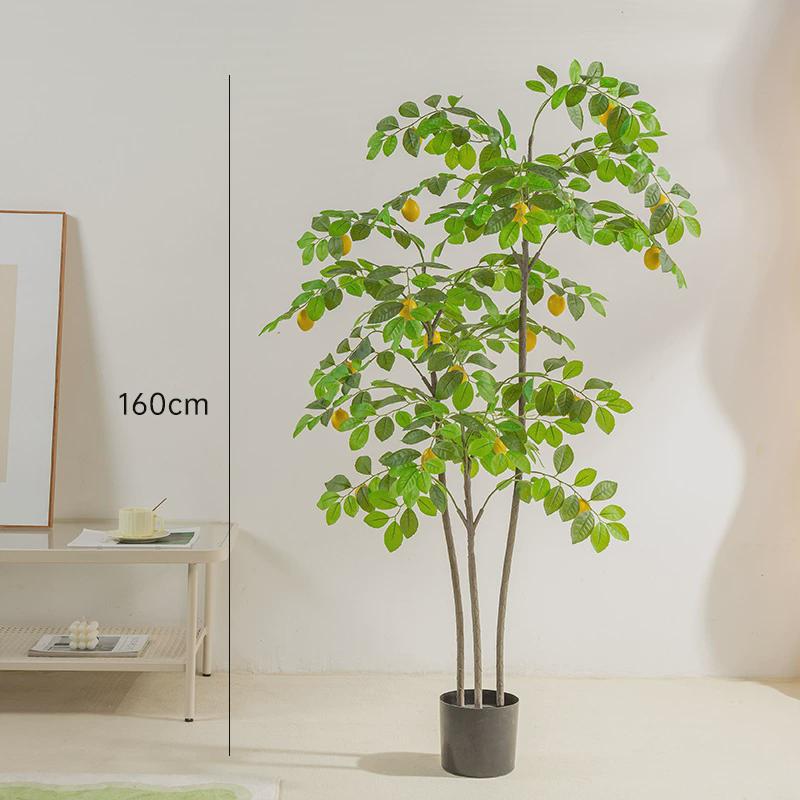 柠檬树盆栽仿真绿植北欧风摆件室内客厅装饰假植物盆景假树仿真树