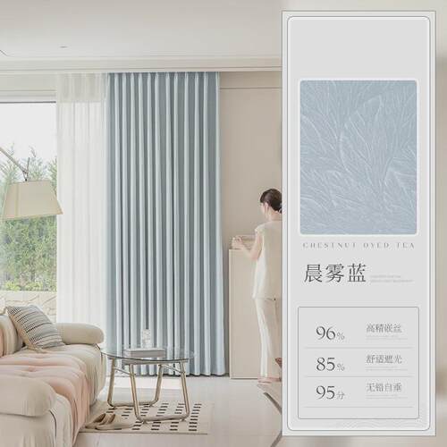 高精密提花法式窗帘轻奢现代简约客厅高级感高端大气遮光2024新款