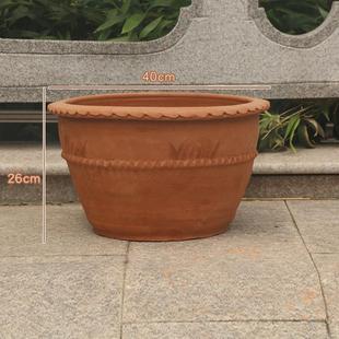 土陶花盆特大号陶罐红陶陶缸粗别墅庭院种树大口径复古透气老式盆