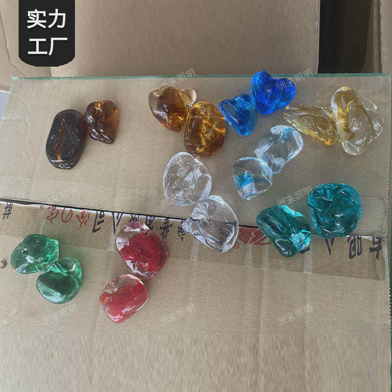 非标工程琉璃石头吊灯酒店大堂彩色玻璃装饰挂件灯售楼部沙盘吊灯