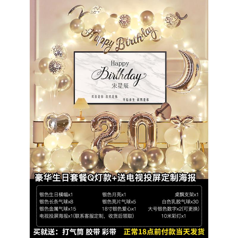 背景墙道具装饰成人儿童男孩女孩派对浪漫气氛房间生日布置批发