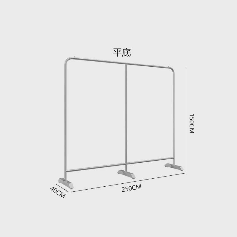 服装店挂衣架杆子落地式不锈钢拉丝银色中岛货架女装批发展示架店