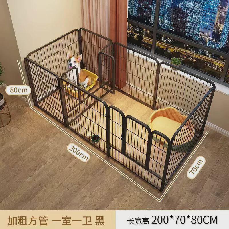 狗围栏室内一室一厅宠物围栏狗窝栅栏厕所一体狗狗笼子中型犬一卫