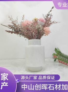 现代简约轻奢天然大理石花器桌面创意摆件客厅酒店花瓶装饰样板间