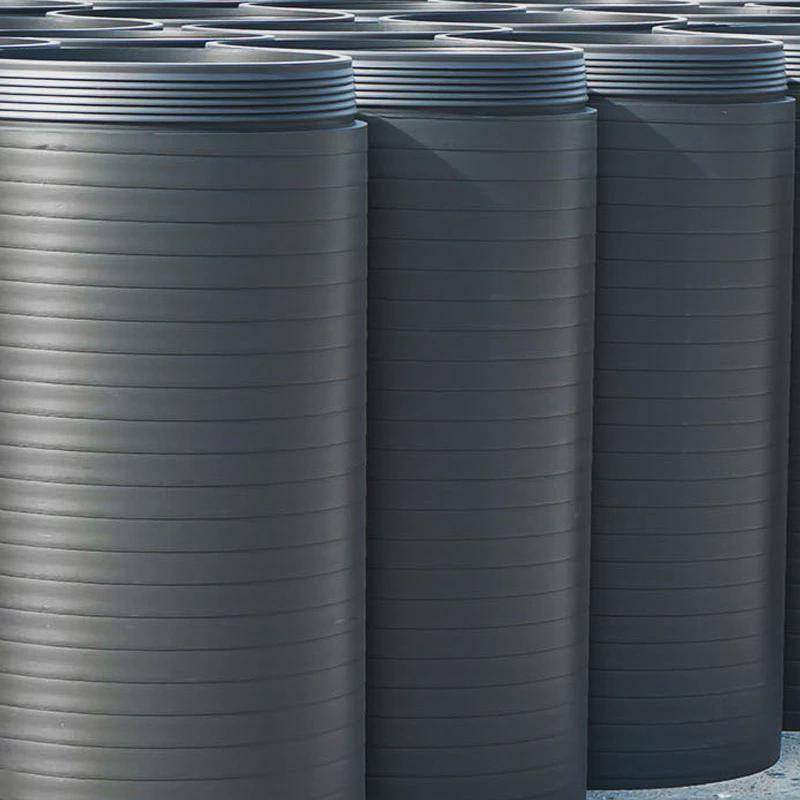 pe实壁缠绕管柔性密封聚乙烯锁接口自缠绕实壁排水管dn300塑料管