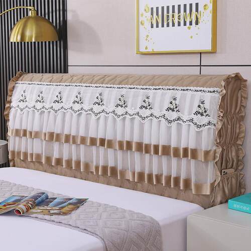 j6da全包新款加厚保护套防尘罩软包夹棉床头罩实木床头套通用中式