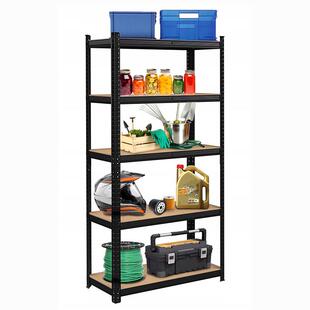 5层无螺丝mdf层板仓储货架超市商店家用车库正路收纳架书架