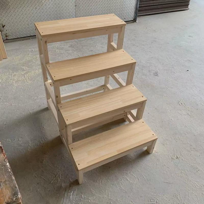 热销L6YOF9D实木梯凳两三四步楼梯登高梯踏步家用梯子爬高梯阳台