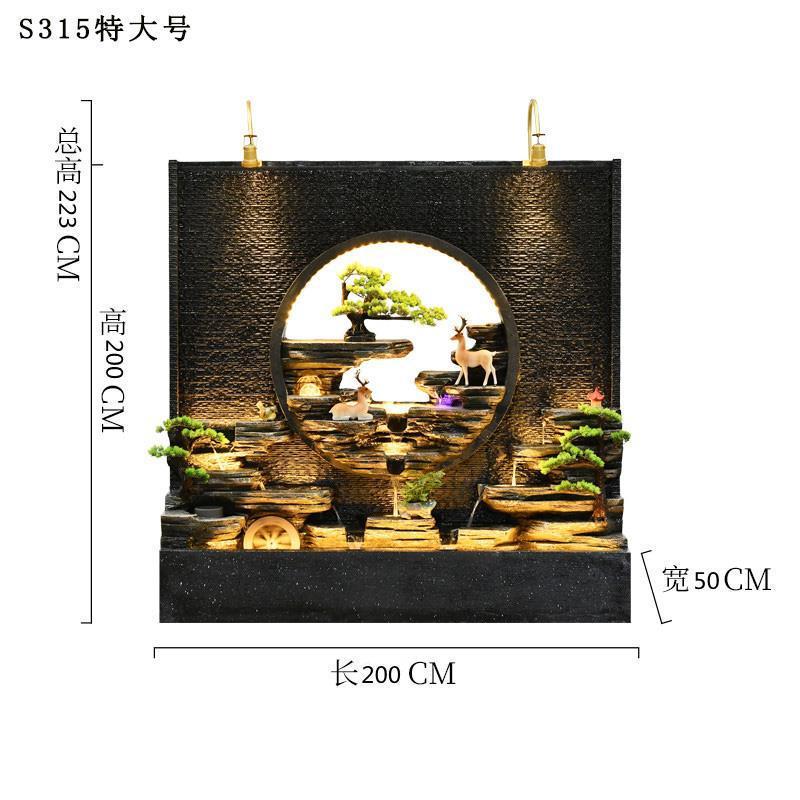 水幕墙假山流水喷泉摆件屏风隔断公司酒店前台装饰品别墅庭院水景