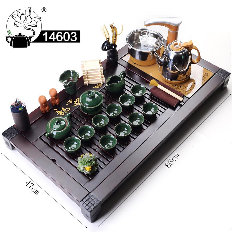 热销146实木茶盘全自动茶具套装办公功夫泡茶台整套家用客厅茶海