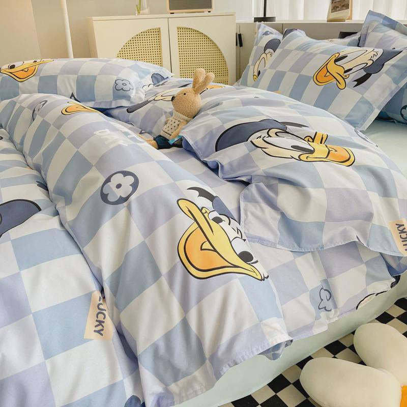 夏被子被套学生宿舍床上三件套磨毛床品纯水洗棉床单四件套4大学