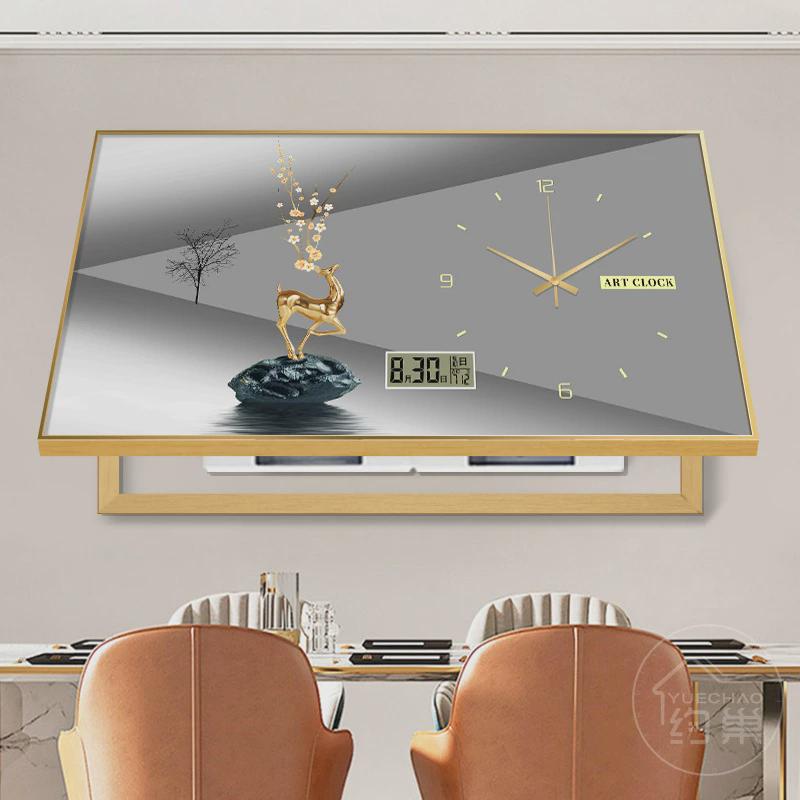 39n万年历翻尺寸电表箱装饰画带时钟上大餐厅电闸配电箱遮挡画免