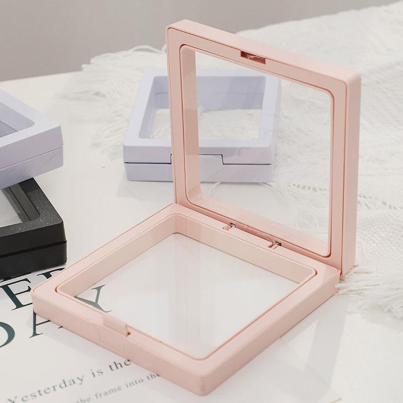 透明PE薄膜首饰收纳盒悬浮盒包装盒戒指项链手链饰品盒子展示架子