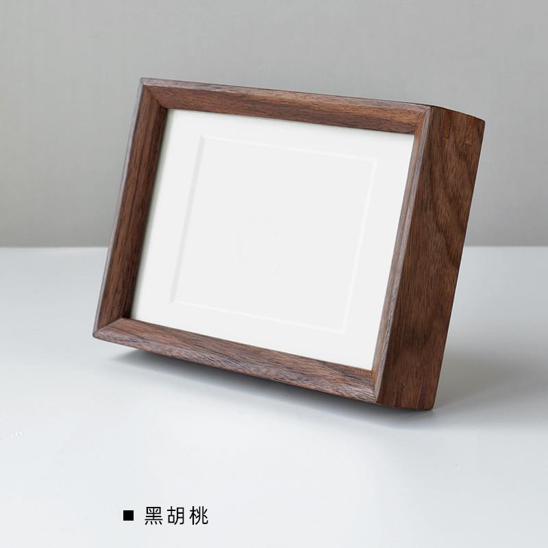 黑胡桃木榫卯相框摆台678101216寸A3A4榉木樱桃实木画框摆件
