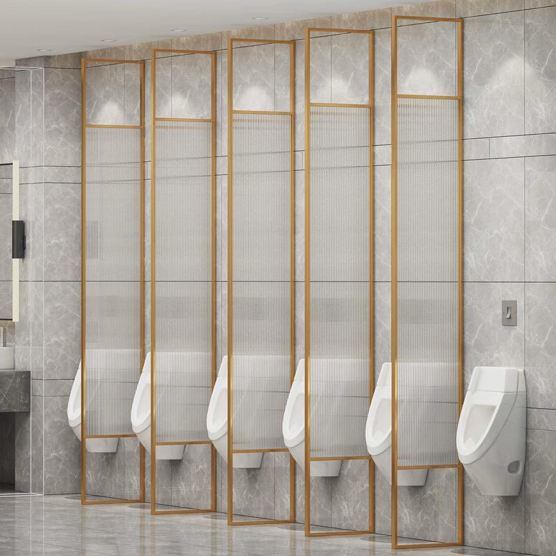 商场玻璃隔断小便池不锈钢隔板高档酒店卫生间尿斗挡板男厕屏风