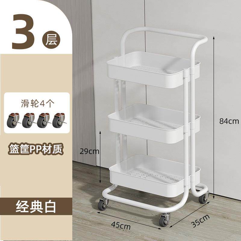 北欧可移动小推车厨房置物架宿舍书架落地多层卧室学生零食收纳架详情26