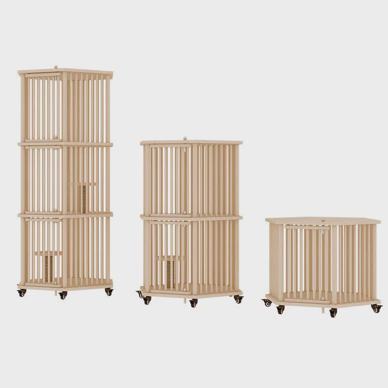 热销实木六角猫笼通风透气猫别墅猫房子猫舍猫窝三层超大空间