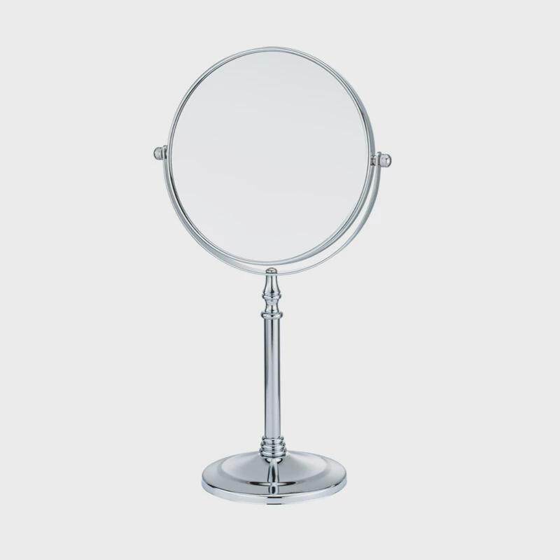 源头厂家新款圆形金属化妆镜双面放大台式化妆镜桌面镜子