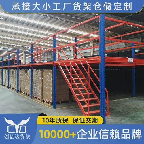 重型仓库二层阁楼平台货架焊接可拆卸免搭建钢结构工字钢阁楼隔层