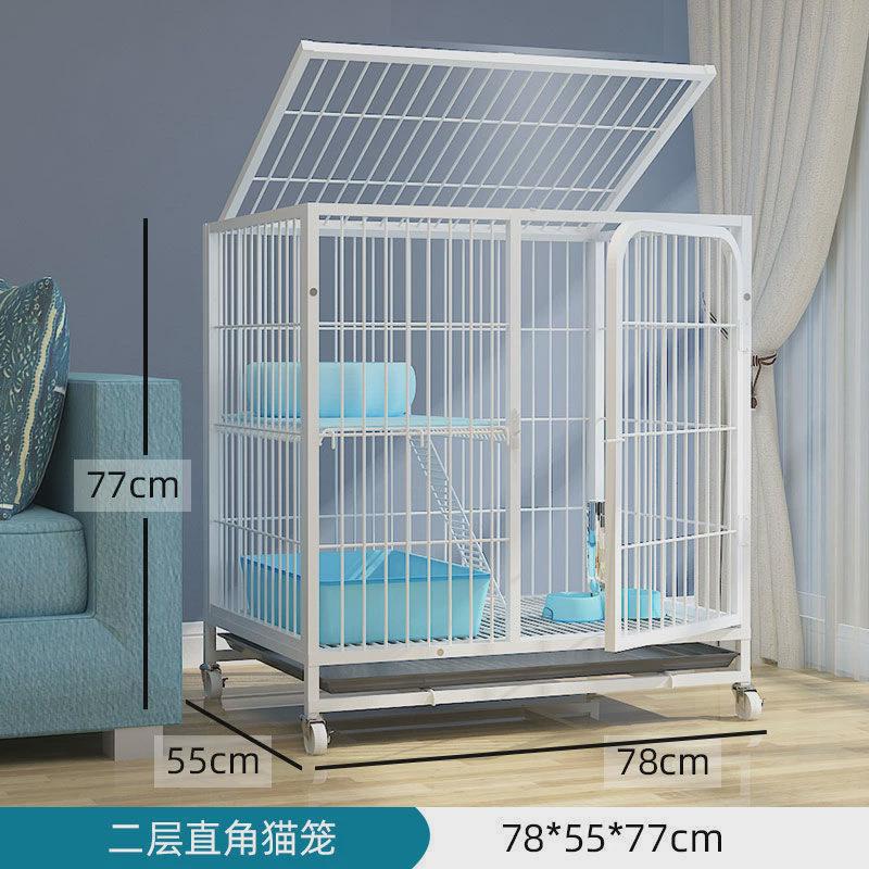 猫笼笼子大二层厕所猫窝大型舍别墅猫咪宠物笼子可折叠带三层厂家