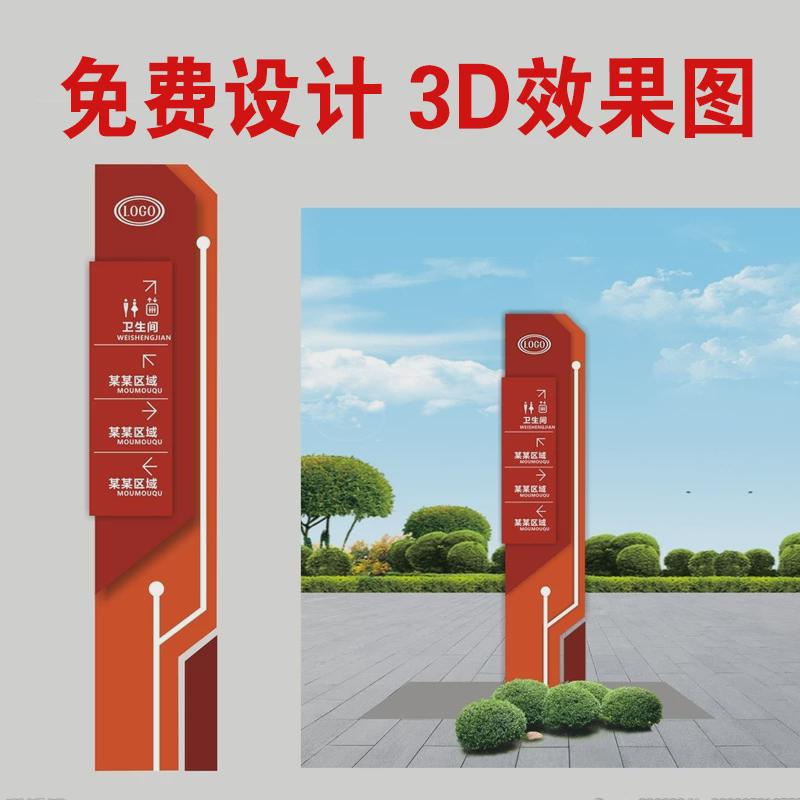 导向牌导视牌不锈钢指示牌发光广告牌景区户外灯箱广告仿木宣传栏