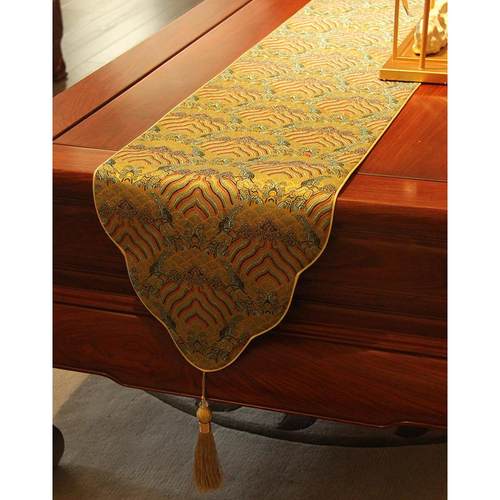 中式禅意桌旗国风云锦茶席防水茶桌垫杯垫茶道配件长桌布客厅桌布