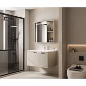 源头工厂轻奢优质一体盆浴室柜组合现代简约不锈钢洗漱卫生间