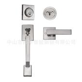 热销美式 大拉手锁锌合金呆锁电商执手锁三杆门锁酒店室内锁