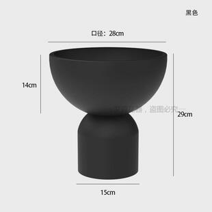 北欧铁艺花盆花器蝴蝶兰盆柳花银冬青架盆器绿植仿真花新中式摆件