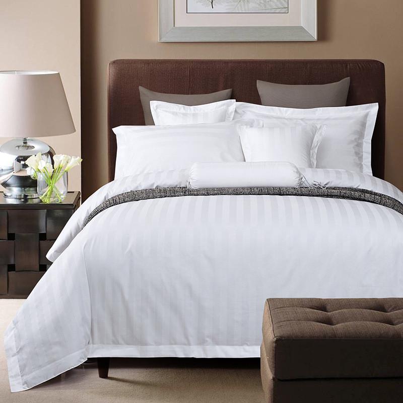 60s酒店四件套五星级全棉贡缎酒店布品宿宾馆床草民白色套件定制