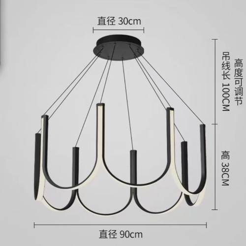 现代简约客厅吊灯吊灯圆环卧室轻奢北欧创意个性设计师餐厅具