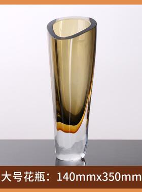 现代家居摆设样板间轻奢摆件玻璃花瓶餐桌花瓶饰品客厅插花花器