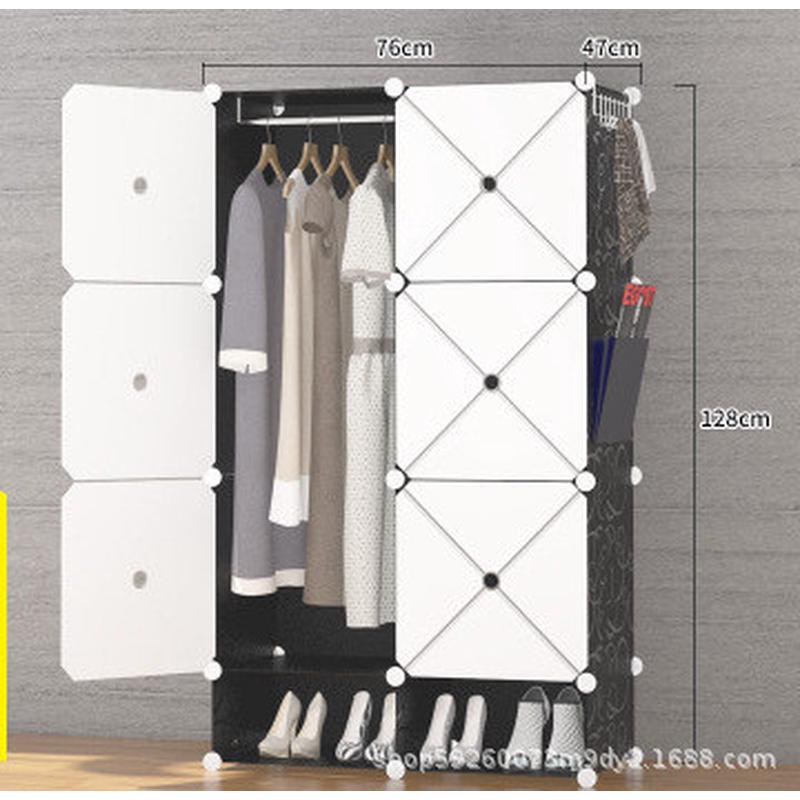 衣柜简约现代柜子型组装布艺塑料立体钢架衣橱衣柜收纳简易衣柜