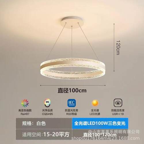 2024年新款客厅吊灯简约现代大气北欧餐厅灯卧室圆圈圆形大厅主灯