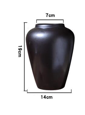 欧美创意黑色花瓶摆件时尚玄关居家简约客厅餐桌装饰陶瓷花器摆件
