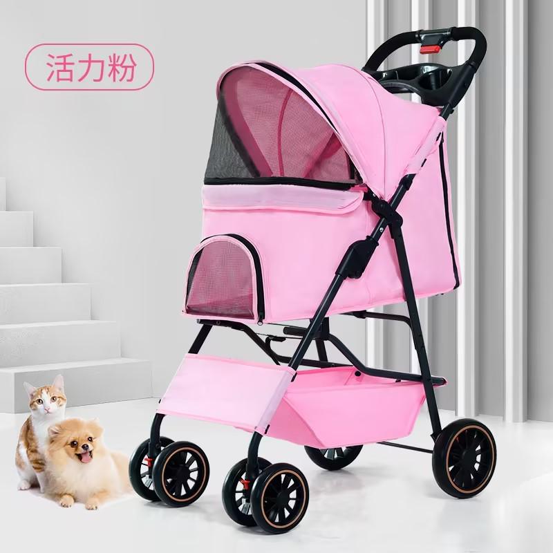 宠物推车外出狗狗折叠轻便可分离一键猫咪小型犬泰迪法斗小手推车