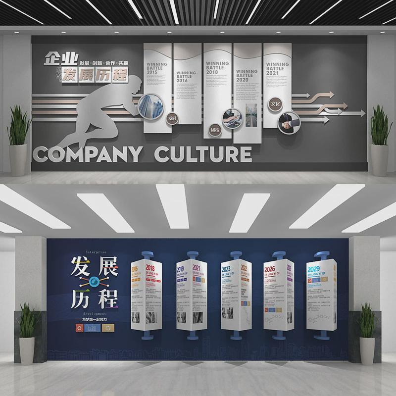 定制设计企业文化墙公司背景墙室内励志墙贴楼梯标语走廊画帖