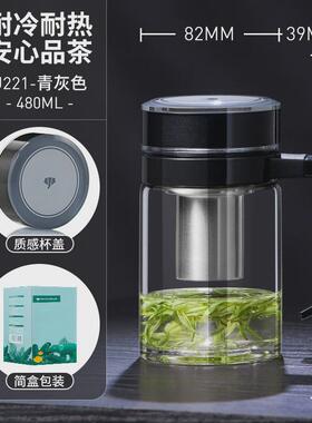 万象双层玻璃杯男档高单层女士带把手水杯v221/u221/v211/v214