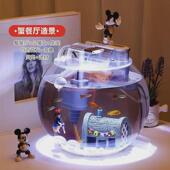 新款 饰鱼 超白玻璃鱼缸桌面小型家用客厅免换水懒人生态圆形造景装