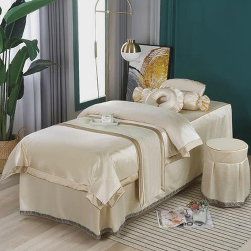 新款欧式美容床罩logo美体洗头采耳按摩床四件套美容院