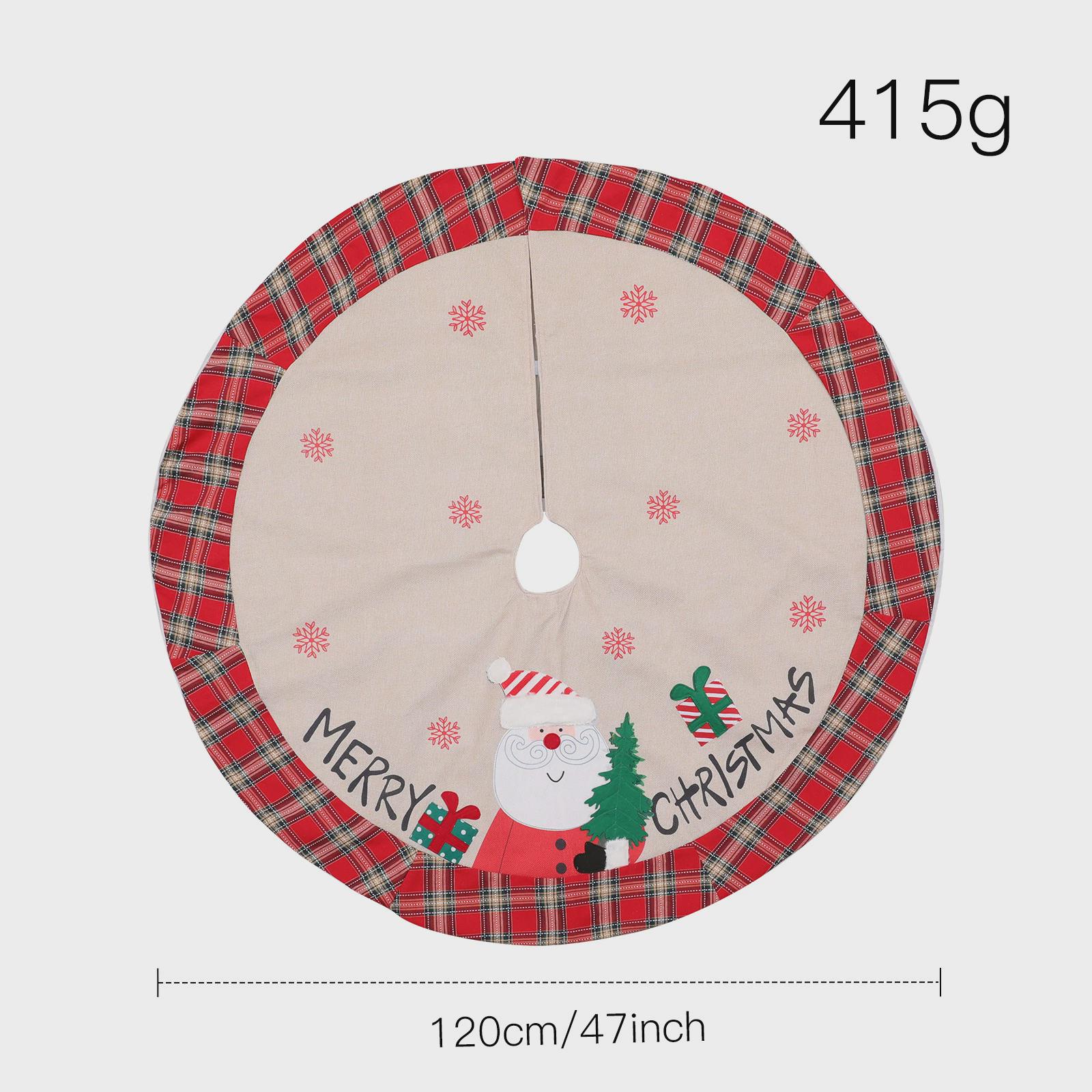 新款红格款节日装饰道具圣诞老人抱树子场景树裙地垫