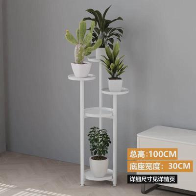 现代简约落地式金属多层花架子轻奢铁艺植物架家用客厅绿萝花盆架