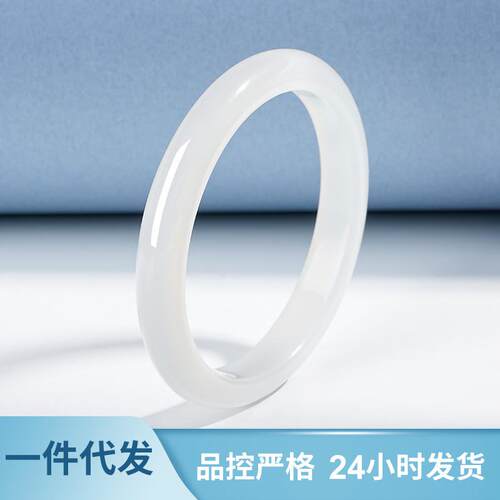 天然玛瑙手镯白月光玉髓美人镯荔枝冻叮当镯细圆条女生高级感手镯