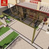 铝合金雨棚户外庭院别墅遮阳棚耐力板雨搭阳台遮阳雨蓬户外停车棚