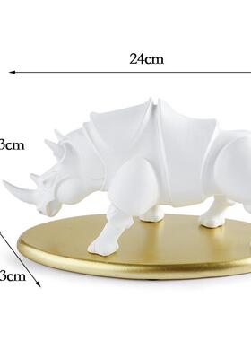 北欧装饰摆件客厅家居电视酒柜艺术品现代简约创意艺术犀牛摆件