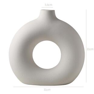 饰ins 超大号甜甜圈陶瓷花瓶创意高级风摆件花店布景外贸背景墙装