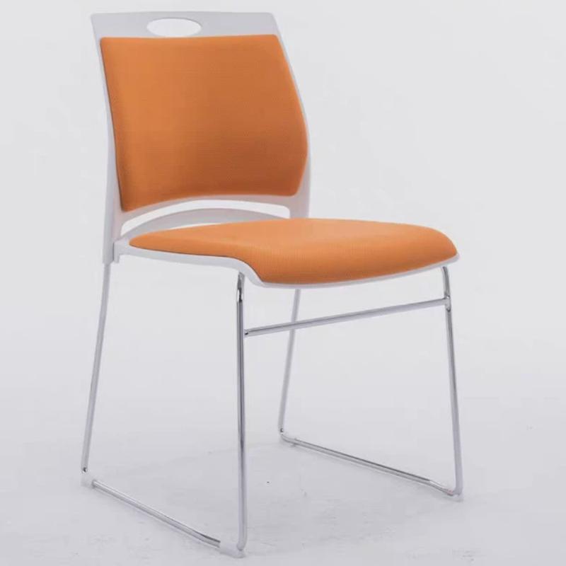 学校会议室椅子简约培训接待洽谈塑料实心钢办公椅架机构静音