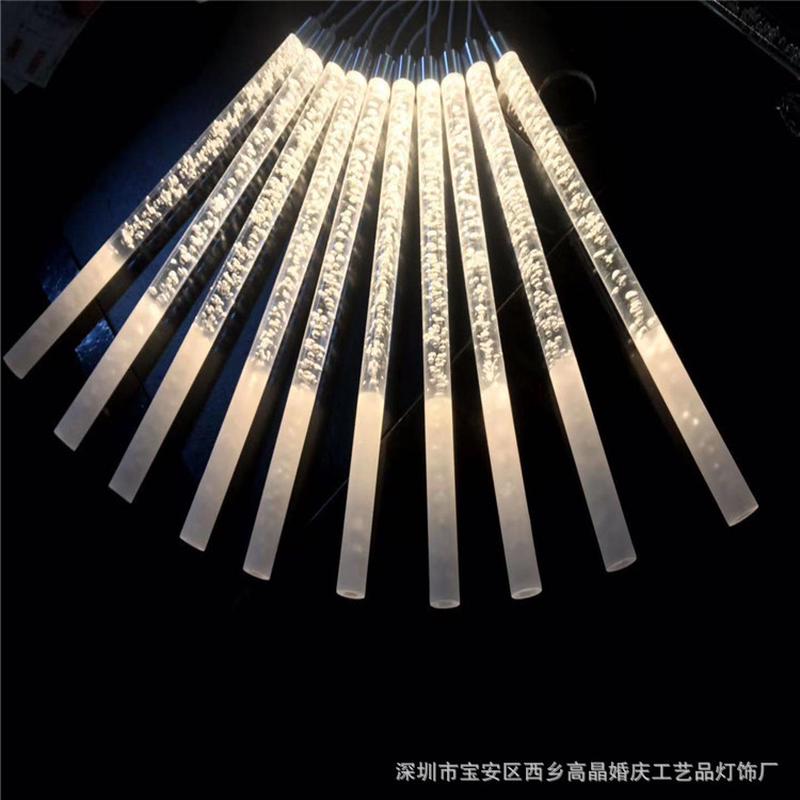 新款婚庆道具10头磨砂棒吊灯酒店婚礼堂舞台布置亚克力发光装饰灯